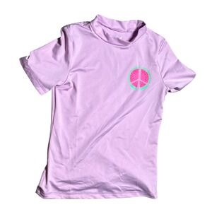 Cat & Jack Rash Guard Purple Peace Sign Watermelon Summer Kids Size M 7/8